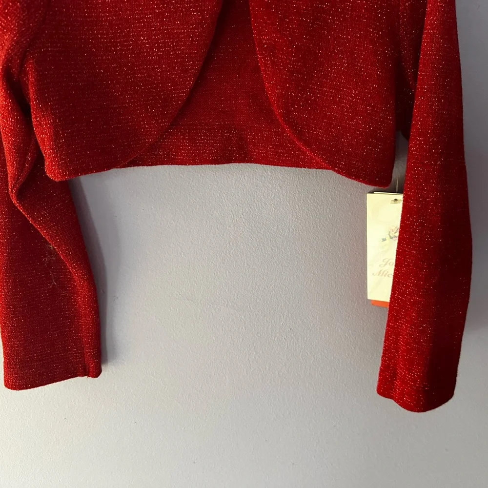 NWT Jona Michelle Red Sparkle Cardigan Size 6 - Picture 3 of 8
